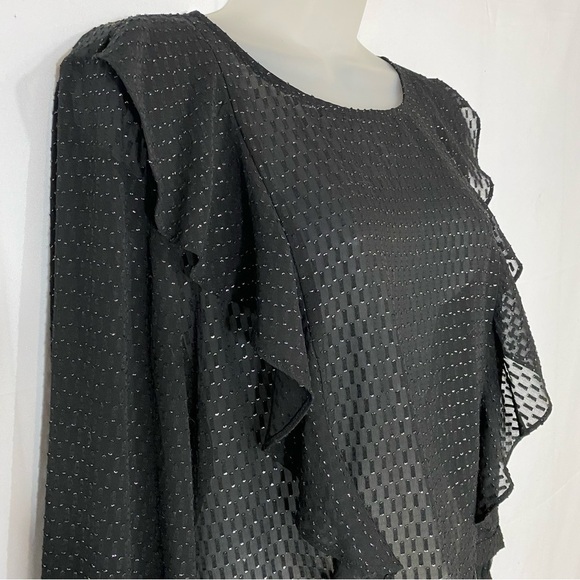 Bar III | Sheer Metallic Polka Dot Top - Picture 5 of 16